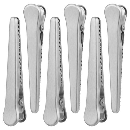 6 Pcs Bag Sealing Clips Food Stainless Steel Kitchen Clamp Snack