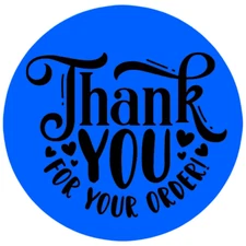 Thank you for your order envelope label seal 2" round sticker labels (13 colors)