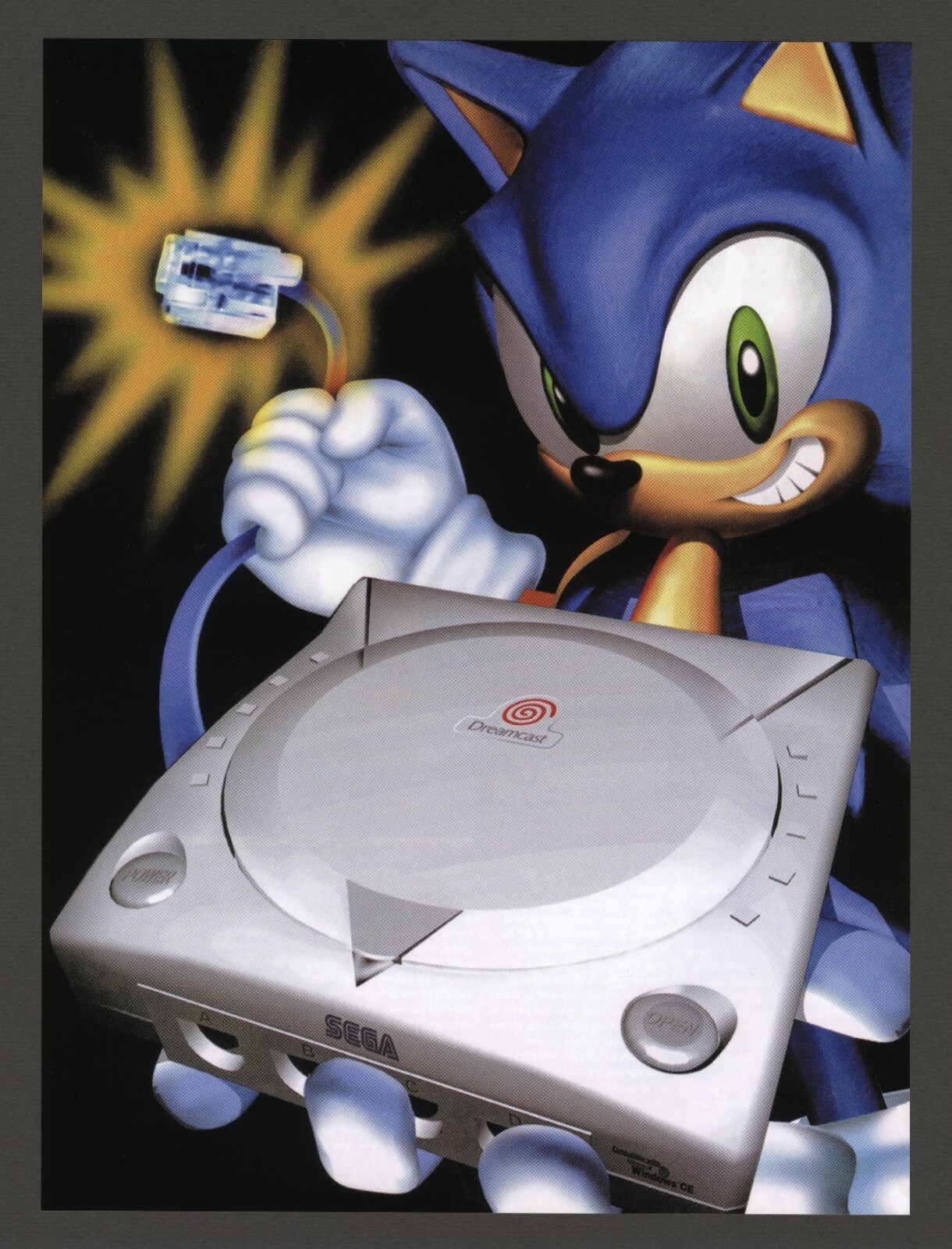Sonic The Hedgehog Adventure Sega Dreamcast Console Promo Ad Art Print Poster