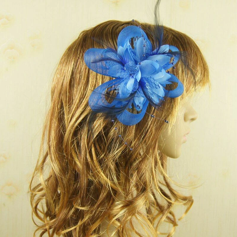 1 pieza Nupcial Pluma Fascinador Tocado Novia Cóctel Pinza para el Pelo Prendedores Mujeres Boda Foto 2 de 4