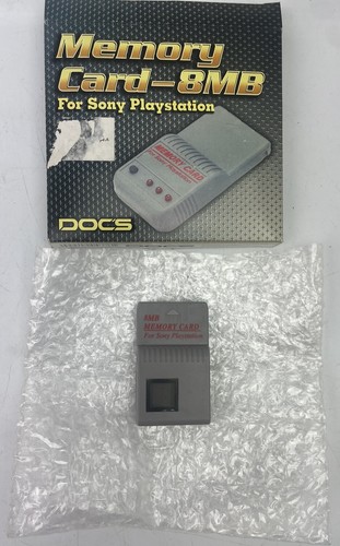 DOC'S PlayStation 8MB Memory Card 120 Blocks - Rare Vintage PS1 Accessory 4376