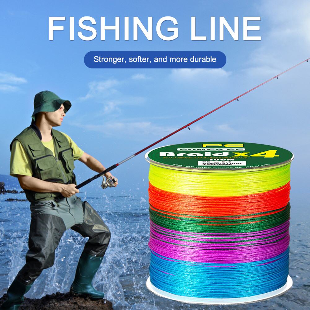 300M 4 Strands Braided Fishing Line Multicolor PE Line (8.0 Multicolor
