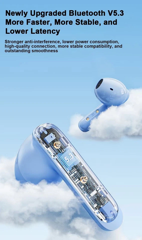 AWEI T86 Wireless Bluetooth Earphone ENC Noise Canceling HiFi USB Waterproof AU - Image 3 of 4