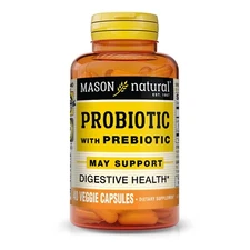 Mason Natural Probiotic with Prebiotic - Improved Gut Health, 40 Veggie Caps