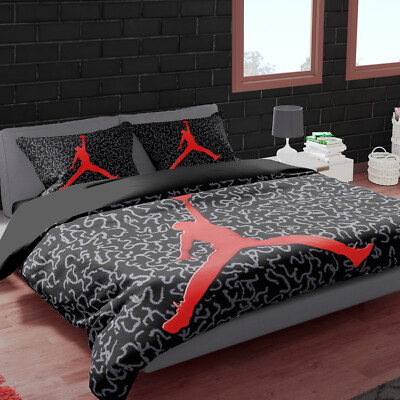 Single/KS/Double/Queen/King/Super K Soft Basketball Quilt/Duvet Cover  Set-Jordan