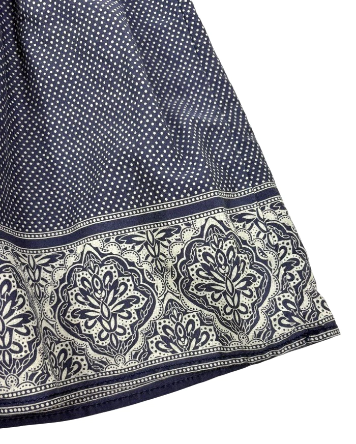 Falda LOGG H&M Azul Marino Lunares Paisley Algodón Calzoncillos Boho Festival Aireada Luz 6 Foto 4 de 4