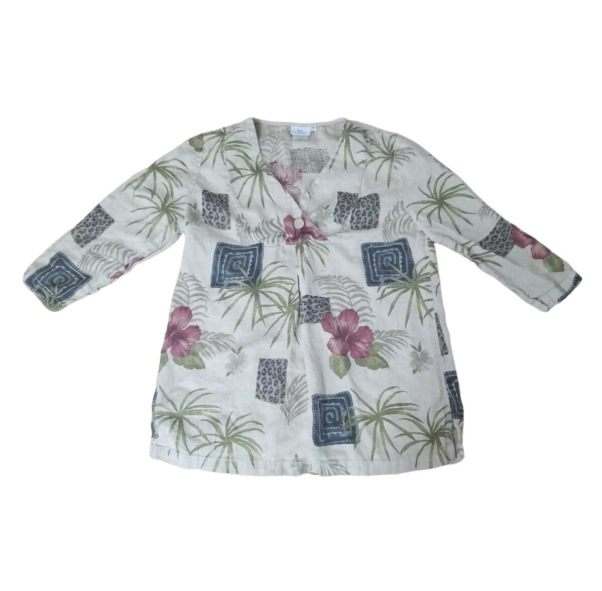Tops floral Lino Hot Cotton para Mujeres