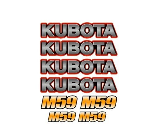 M59 Kubota Backhoe Loader Tractor Vinyl Decals Sticker Set Kit W