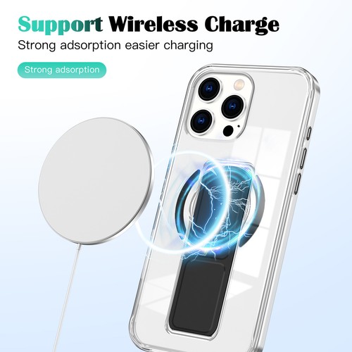 For iPhone 16Pro Max 15 14 Magnetic Stand Clear Back Hard Slim Rugged Strap Case - 第 8/53 張圖片