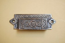 Great Vintage Design Victorian Drawer Pull-Bin Pull, Antique Brass Finish #404 H