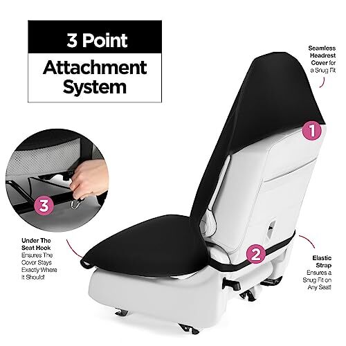 Waterproof Sweat Towel Car Seat Cover for Post Gym Workout, Running, Black - Afbeelding 3 van 7
