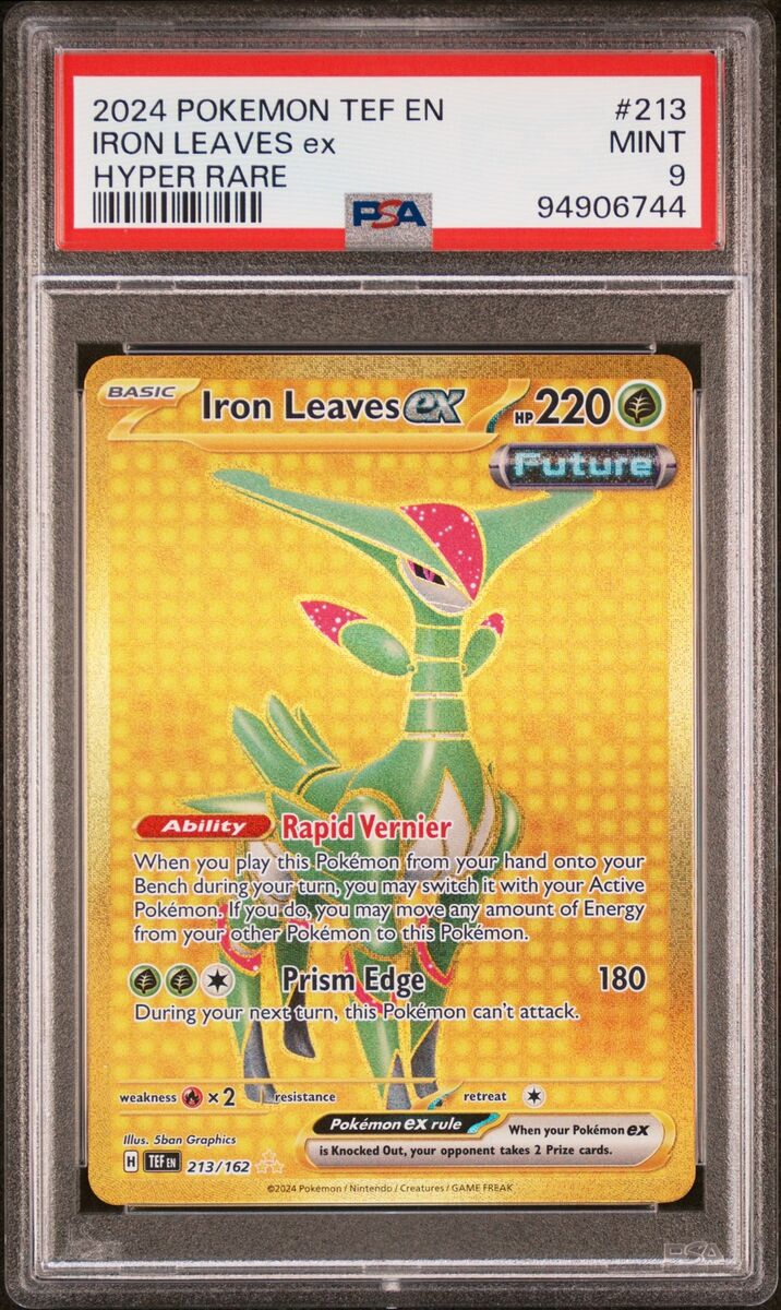 PSA 9 Iron Leaves Ex Hyper Rare Gold 213 2024 Pokemon PSA 9 Iron Leaves Ex Hyper Rare Gold 213 2024 Pokemon