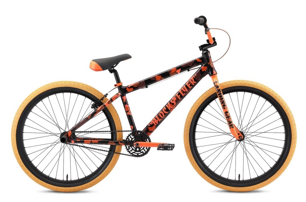 SE Blocks Flyer 26” Wheelie Bike Orange Camo Complete BMX