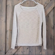 Silence + Noise Angoria Blend Sweater Size Medium Beige 