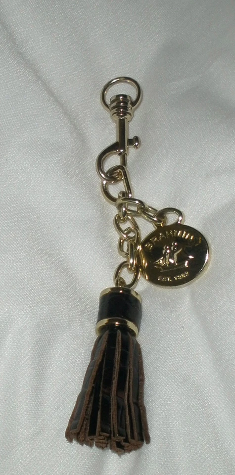 Brahmin Graphite Tassel Ring Charm Melbourne Croc Embossed Leather - Image 2 of 4