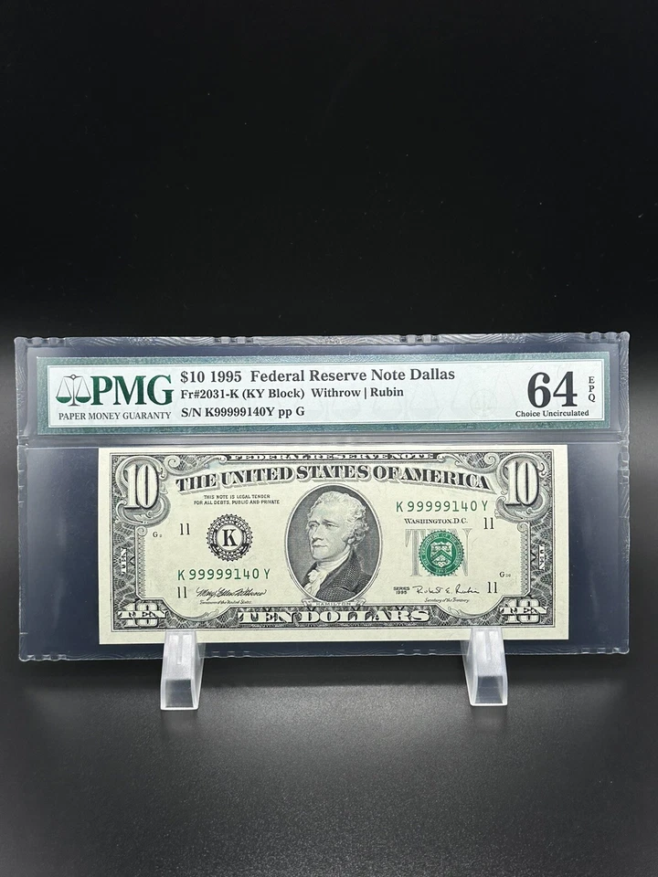 1995 $10 DOLLARS- 2 MATCHING SERIAL Numbers Very Nice Piece For Your Collection - Image 4 of 4