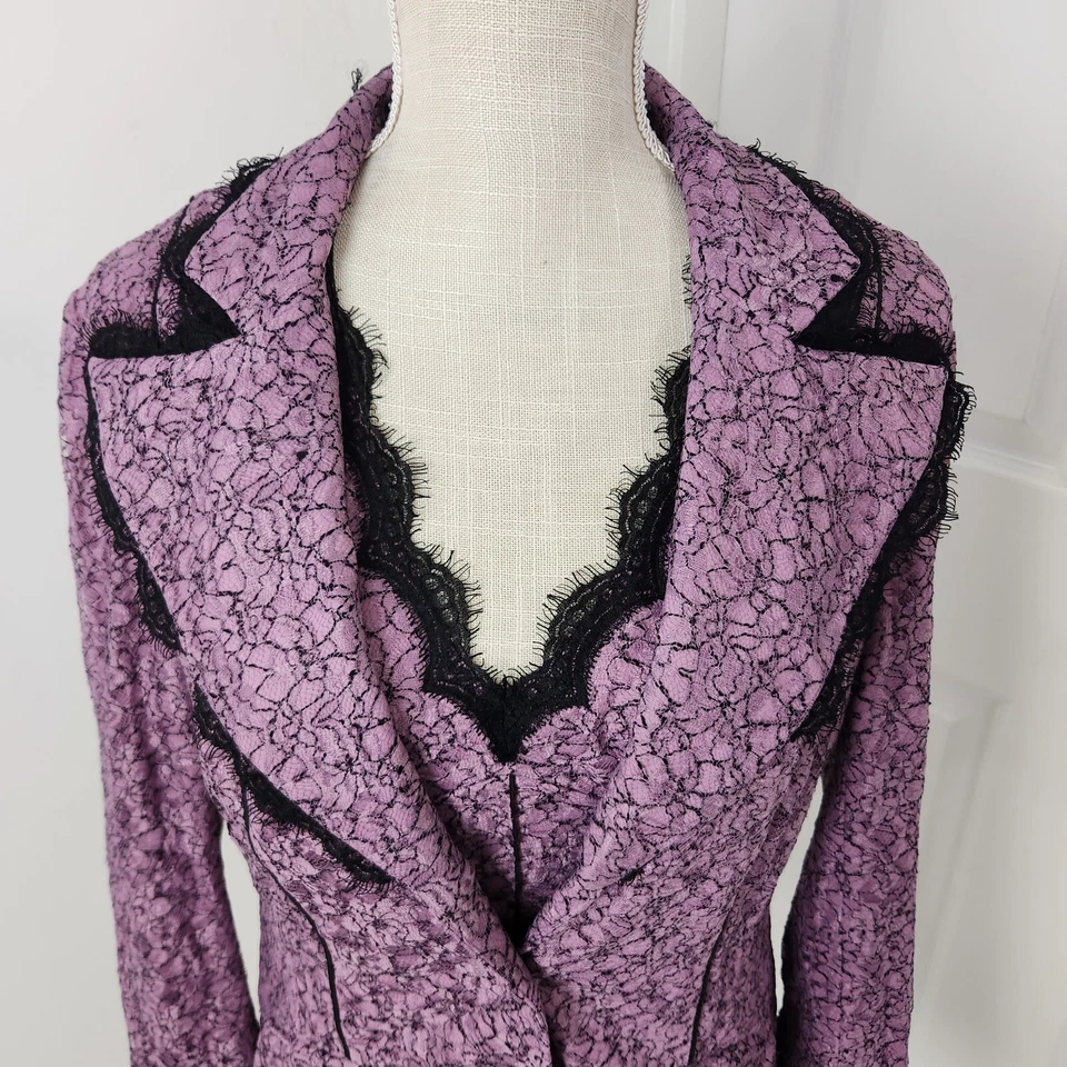 Bisou Bisou Blazer Womens 8 Purple Lace Camisole Fairy Grunge Michele Bohbot - Image 2 of 4