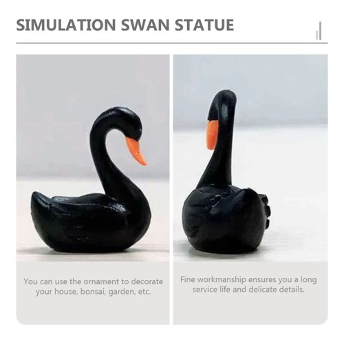 40Pcs Micro Landscape Ornament Cute Swan Statue Cake Topper Birthday Decoration - Picture 13 of 13