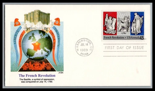 US FDC # C120 45c French Revolution Fleetwood   1989, 9p1045