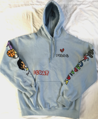 The Goat Polo G Graffiti Men's Blue Hoodie Pullover Sweater Hip Grunge  Skater M | eBay