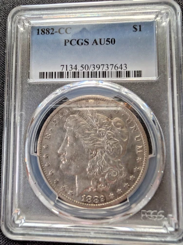 1882-CC Morgan Silver Dollar PCGS AU50 - Carson City Mint - Cert #39737643
