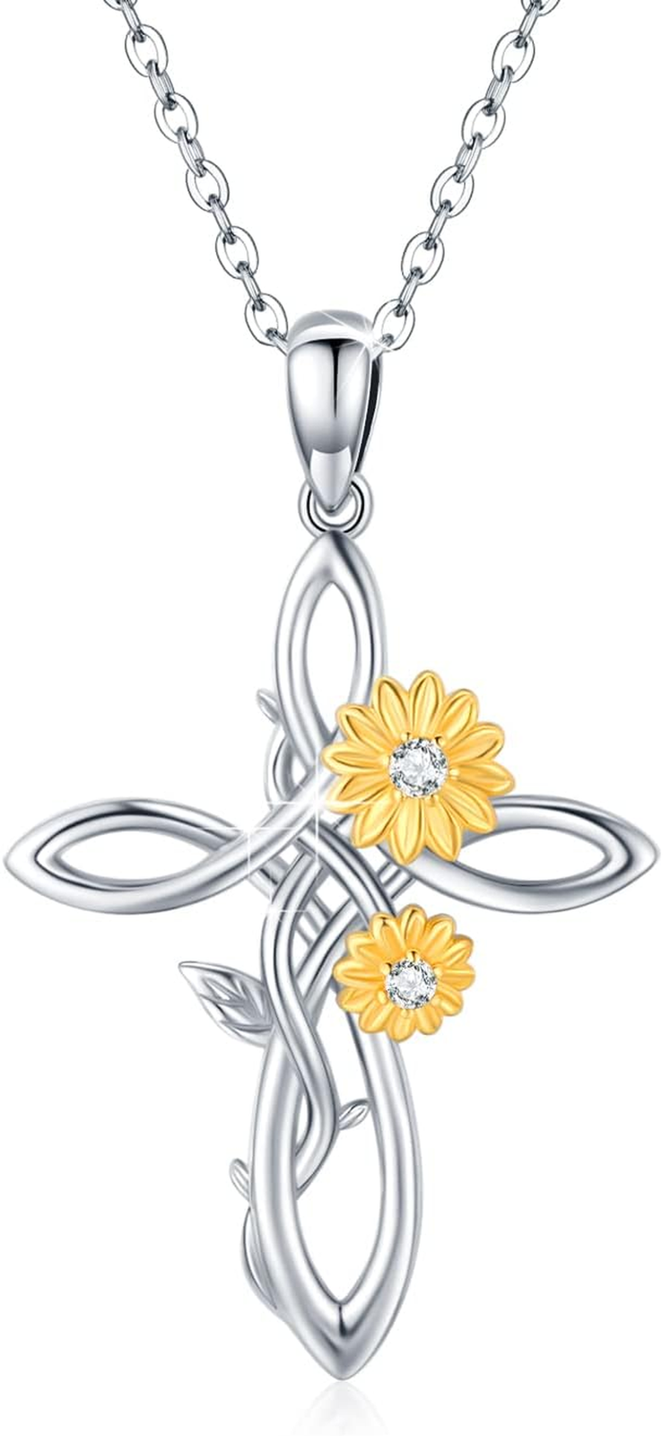 Sunflower Necklace for Women 925 Sterling Silver Sunflower Pendant Necklace You