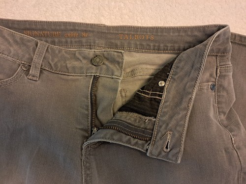 Pantalones de mezclilla Talbots Petites para mujer 8P gris lavado pierna recta firma tobillo - Imagen 8 de 13