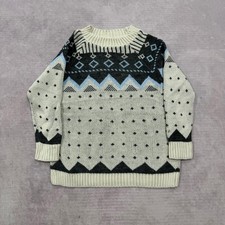 Vintage Knitted Jumper abstract patterned knit sweater Women's M 12-14 