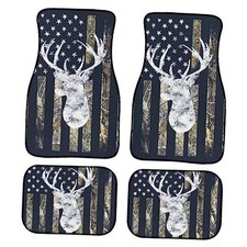 Camo Deer Car Floor Mats Set Of 4usa One Size Camo Buck Deer American Flag Camo Deer Car Floor Mats Set Of 4usa One Size Camo Buck Deer American Flag