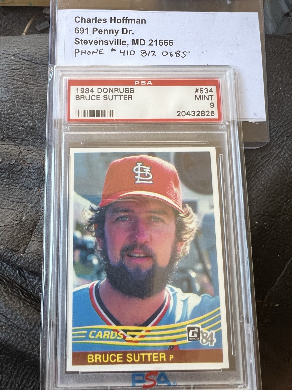 1984 Donruss #534 Bruce Sutter - Cardinals - PSA 9
