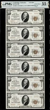 $10 1929-II First Ntl Bank CAMBRIDGE, NE Nebraska UNCUT SHEET Ch# 6506 PMG 55EPQ