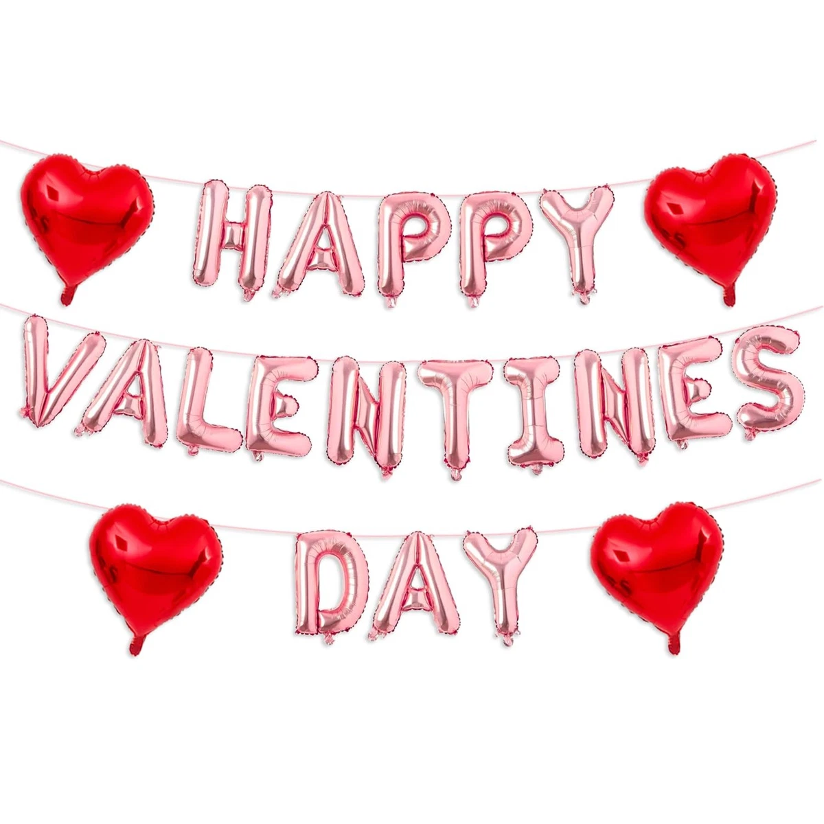 Globos de Mylar con forma de corazón rojo de 18 pulgadas, románticos