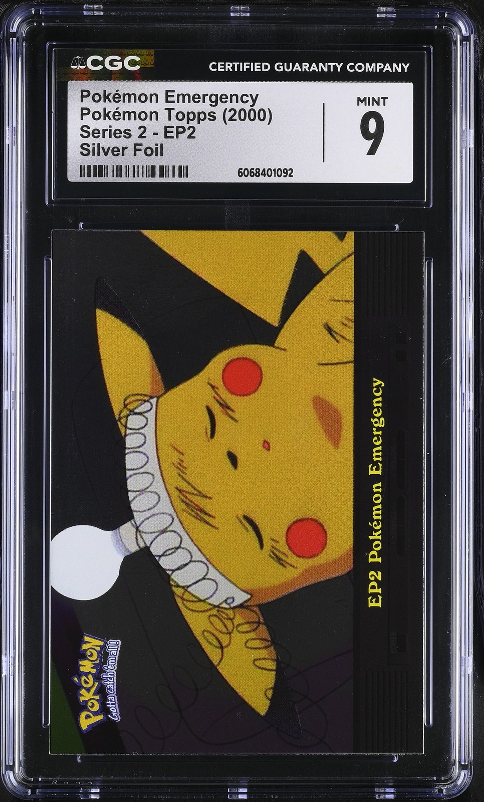 CGC 9 MINT Pokémon Emergency Topps 2000 Series 2 EP2 Silver Foil Pokemon Card