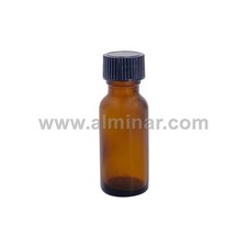 Boston Round 1/2 oz Amber Glass Bottles With Poly Cone Lined Black Caps