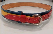 Catherine Dial Easly Multicolor Western Leather Belt SizeMedium 28"-31" Blue Red