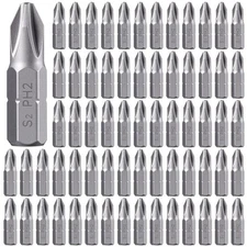100 Pack Reduced Phillips Drywall Screwdriver Bits 1 Inch #2 Phillips Drywall...