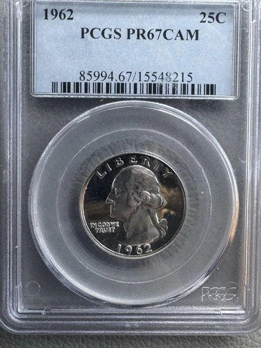 1962 WASHINGTON QUARTER PCGS PR67 PROOF SILVER 25C Free Shipping