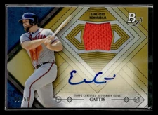 2014 Bowman Platinum Evan Gattis Jersey Relic Auto Gold Refractor /50 UX4558