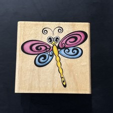 2004 Stampabilities Twirly Dragonfly F1133 Wood Rubber Stamp Insect Bug - NEW