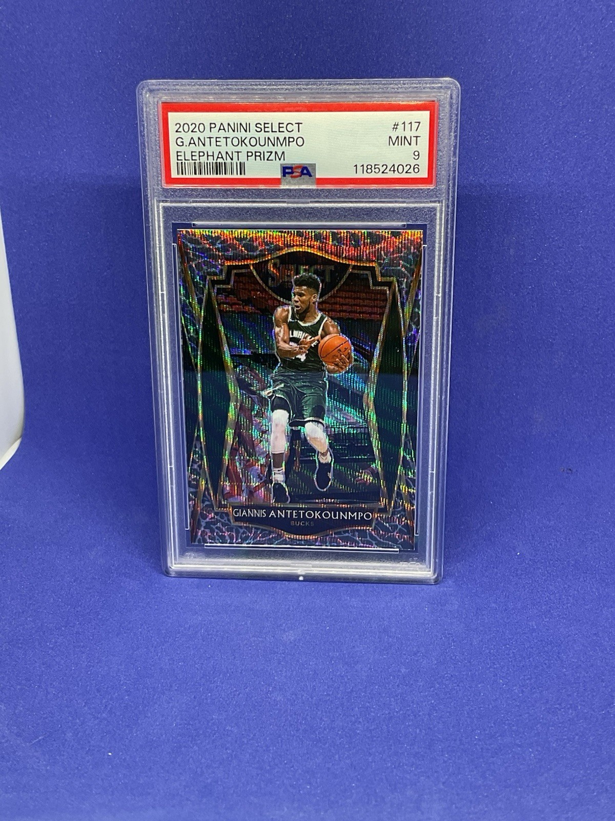 2020-21 Select Giannis Antetokounmpo Elephant Prizm Premier Level Psa 9