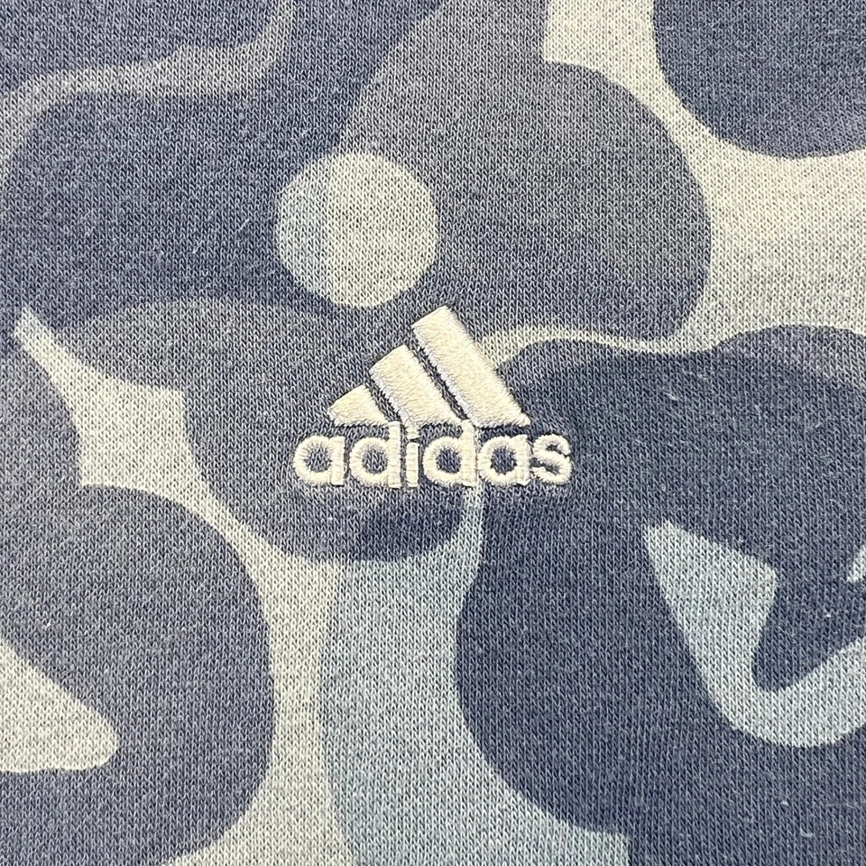Sudadera con capucha floral camuflada para niños Adidas suéter azul blanco Foto 2 de 4