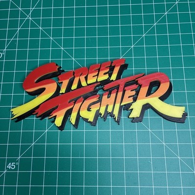 3d Printed Street Fighter Video Game Logo Sign Wall Shelf Fan Art II 2