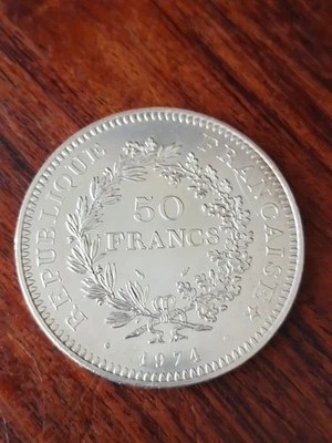 Pièce de monnaie France 50 Francs Hercule 1974 République Française - Photo 1/2