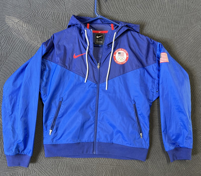 Nike Women's Team USA 2020 Tokyo Olympic Windrunner Jacket Blue Small  (1148-2A)