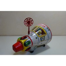 Vintage Masudaya Apollo Space Ship Tin Toy Japan Mystery Action Working