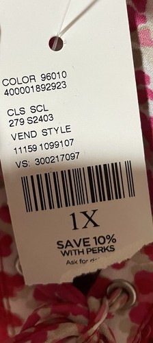 Catherine’s pink & white pattern top w/ flutter sleeves ~ Size 1X (18-20W) ~ NWT - Picture 5 of 9