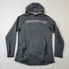 Under Armour ColdGear Hoodie Mens Small Fitted Logo Graphic Pullover Pockets