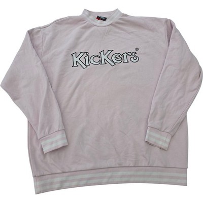 Kickers Classics Sweatshirt Men's Medium Pink Logo Embroidered Crew Neck