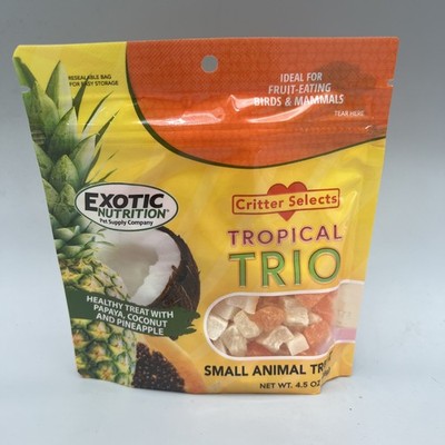 Exotic Nutrition Critter Selects Tropical Trio Low Fat Pet Treats 4.5 oz