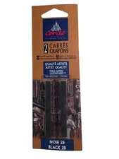 Conté À Paris Artist Quality Black 2B Square Crayons 2 Pack